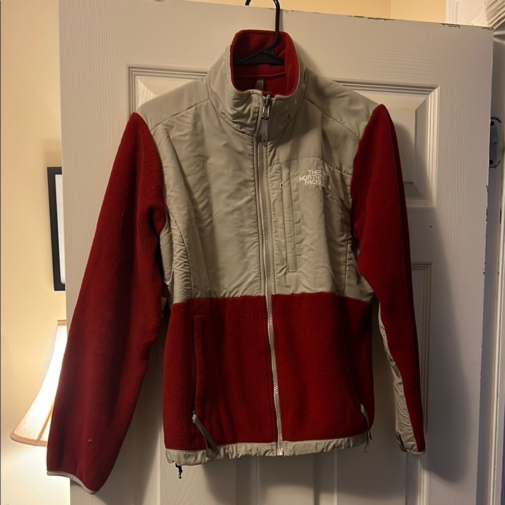 The North Face Women's Red and Gray Fleece Jacket